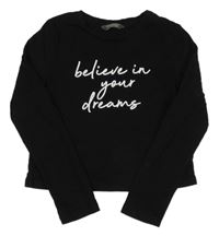 Černé crop triko s nápisem Primark