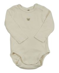 Smetanové žebrované body s medvídkem H&M