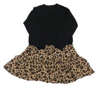 Černo-hnědé svetrové šaty s leopardím vzorem George
