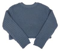 Šedomodrý crop svetr New Look
