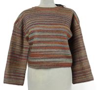 Nové - Dámský barevný melírovaný crop svetr Primark 
