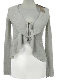 Nové - Dámský šedý třpytivý svetrový cardigán s volánky River Island 