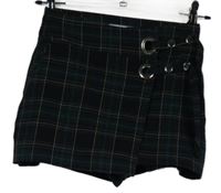 Dámská tmavomodro-zelená kostkovaná skort sukně Pull&Bear 