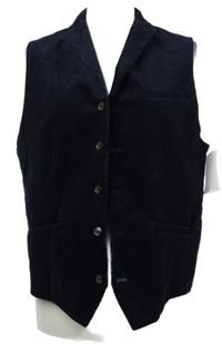 Nové - Pánská tmavomodrá manšestrová vesta Cavani