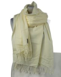 Dámská smetanová šála s třásněmi Cashmink 