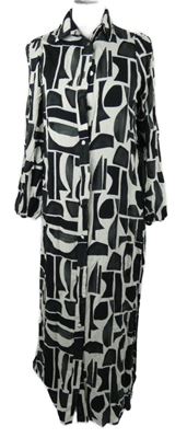 Nové - Dámské černo-smetanové vzorované košilové šaty River Island 