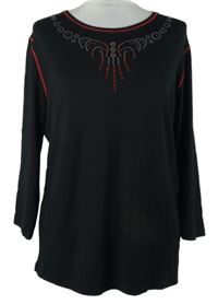 Dámské černé triko s kamínky 