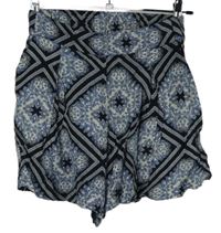 Dámské černo-modré vzorované sukňové kraťasy H&M