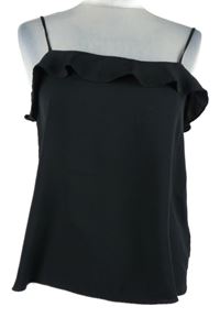 Dámský černý top s volánkem H&M