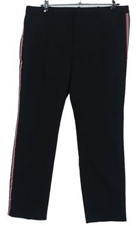 Pánské černé kalhoty s pruhy Zara vel. 32