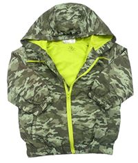 Khaki army šusťáková jarní bunda s kapucí Ergee