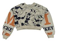 Světlebéžová crop mikina s Mickey Mousem H&M
