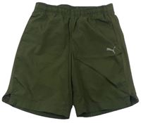 Khaki šusťákové kraťasy s logem puma