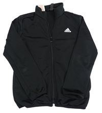 Černá sportovní propínací mikina s logem Adidas
