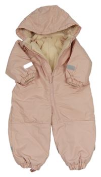 Světlerůžová šusťáková zimní kombinéza s kapucí H&M