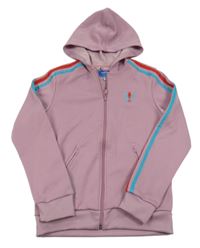 Fialová propínací mikina s logem a kapucí Adidas