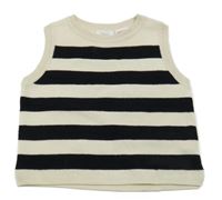 Černo-béžová pruhovaná svetrová vesta Zara