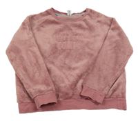 Vínová chlupatá mikina s nápisem Yigga