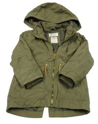 Khaki plátěná jarní parka s kapucí H&M