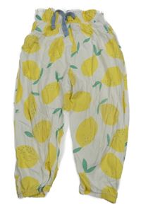 Bílé lehké tepláky s citrony TU