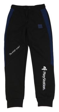 Černo-modré tepláky s logem a nápisem - Playstation