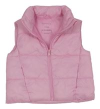 Růžová šusťáková zateplená vesta Primark