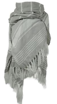 Dámská šedo-bílá pruhovaná maxi šála 