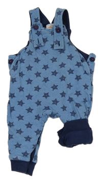 Modré teplé laclové kalhoty s hvězdami Bluezoo