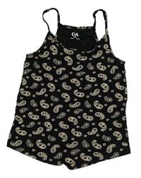 Černo-pudrový vzorovaný crop top C&A