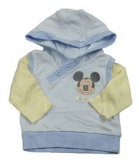 Světlemodrá mikina s Mickeym, vanilkovými rukávy a kapucí Disney