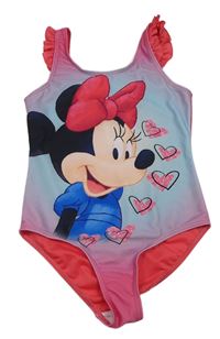 Světlemodré jednodílné plavky s Minnie Disney