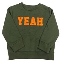 Tmavozelená mikina s nápisem Primark