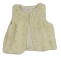 Smetanová kožešinová podšitá vesta H&M