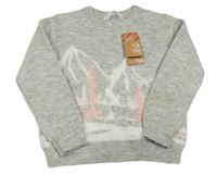 Nové - Šedý svetr s horami Primark