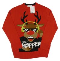 Nové - Červený svetr se sobem H&M