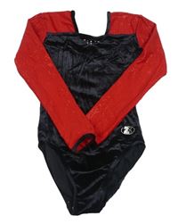 Černo-červené sametové cvičební body s kamínky