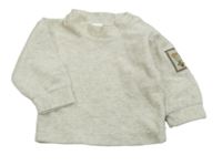 Smetanová melírovaná sametová žebrovaná mikina C&A