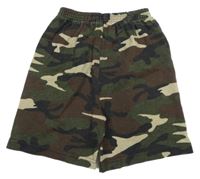 Khaki-hnědé army bavlněné kraťasy