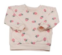 Světlerůžová mikina s jahodami Primark