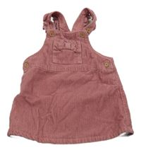 Růžové laclové manšestrové šaty s mašlí Next