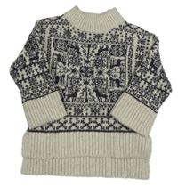 Černo-béžový vzorovaný svetr George
