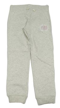 Šedé tepláky s nápisem Alive 