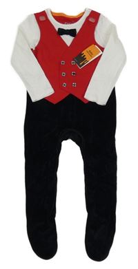 Nové - Červeno-bílo-černý overal s motýlem F&F