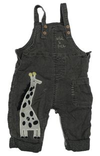 Tmavošedé laclové podšité rifle s žirafou Next