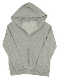 Šedá melírovaná propínací mikina s kapucí H&M