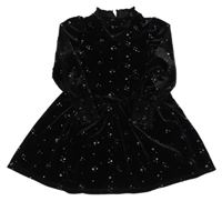 Černé sametové šaty s hvězdičkami M&S