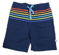 Tmavomodré teplákové kraťasy pruhy Liegelind