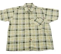 Bílo-khaki-béžová kostkovaná košile 