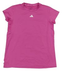 Fuchsiové sportovní funkční tričko s logem Adidas