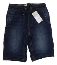 Nové - Tmavomodré teplákovo/riflové kraťasy Primark